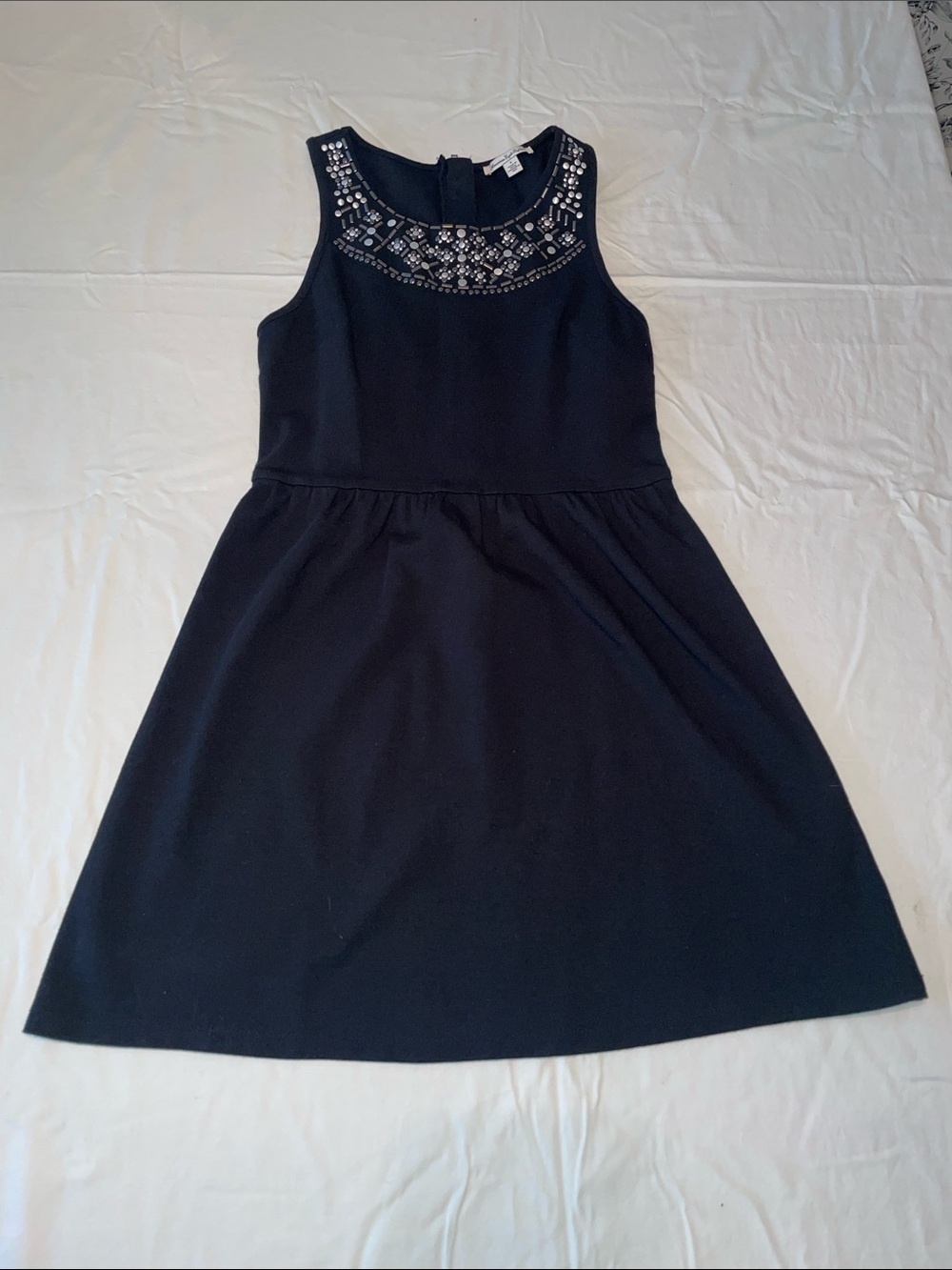 American Eagle Outfitters Embellished Black Fit & Flare Dress | Women's Size 6